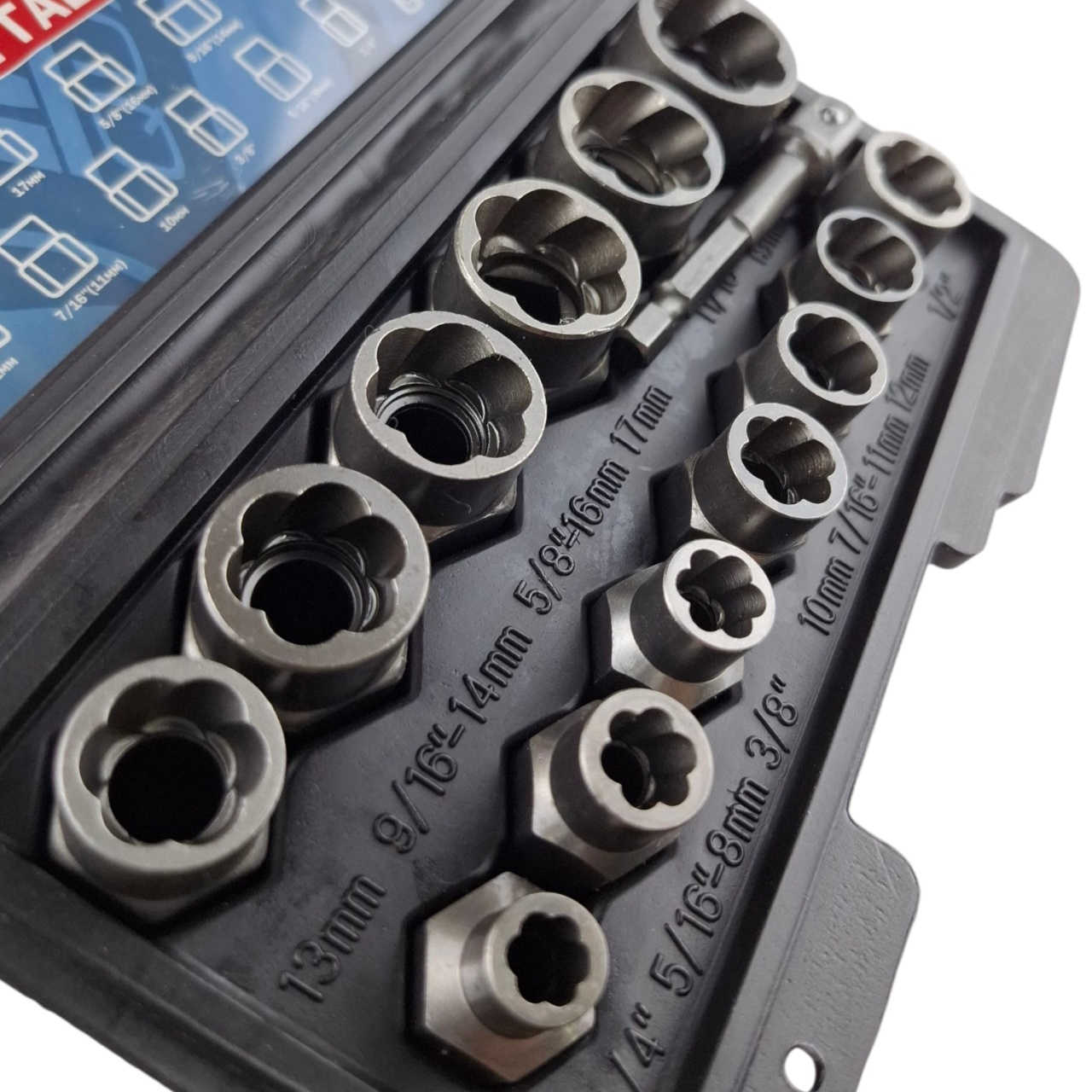 Набор экстракторов гаек Cr-Mo 14 предметов, кейс, "MAXIMUM" MX 18556 оптом