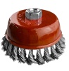 Щетка чашечная для УШМ 125 мм (5), чёрная, крученая проволока