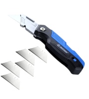 нож для гипсокартона складной, металлический, +5 трапецевидных лезвий sk5, "maximum" мх 09349 оптом